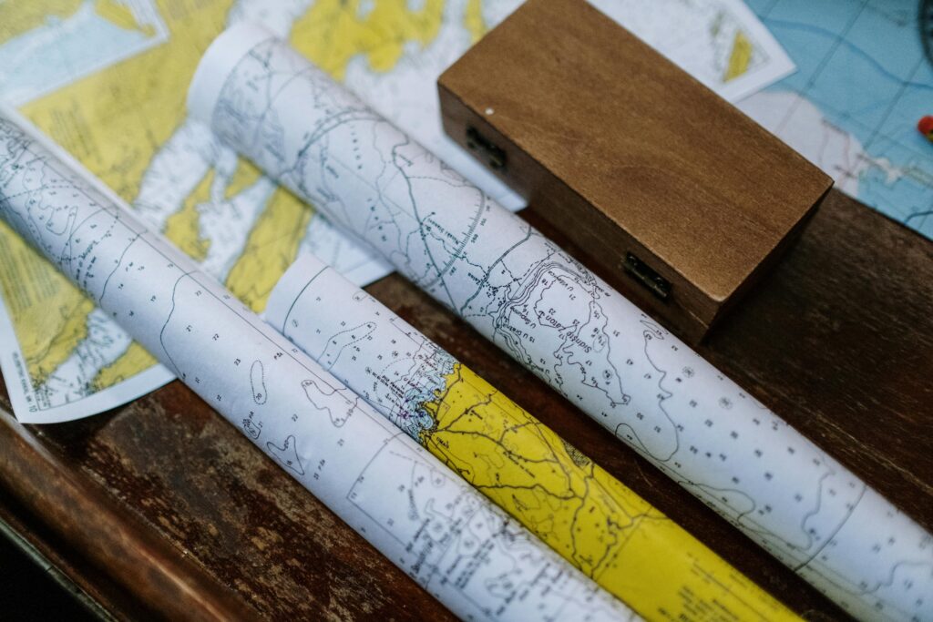 A picture of maps Freeport Maine Land Surveying
